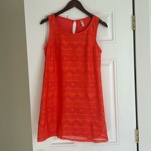 Peachy/orange Sleeveless Mini Cover-Up Dress. Size M.